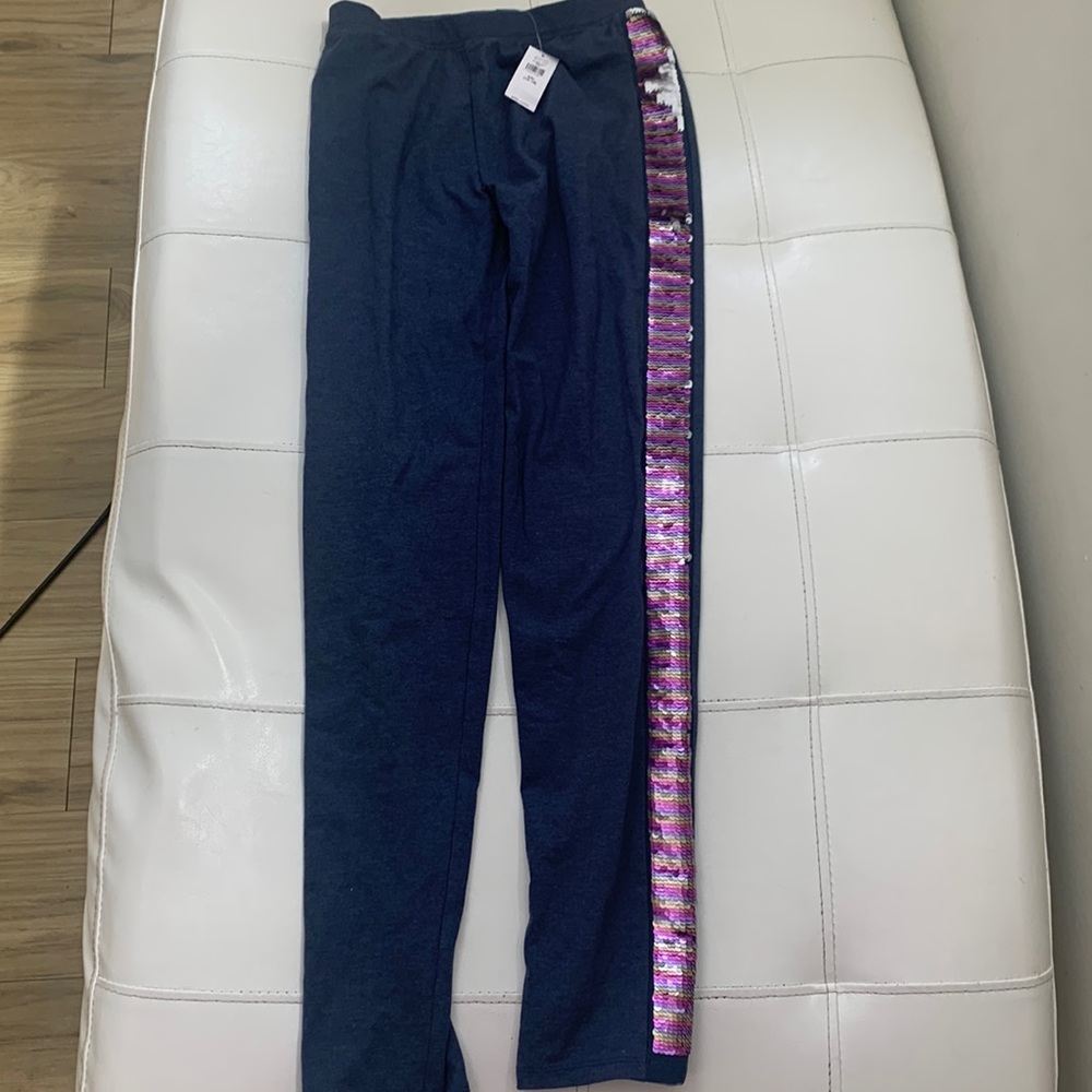 Gap kids blue leggings with sequin on the sides